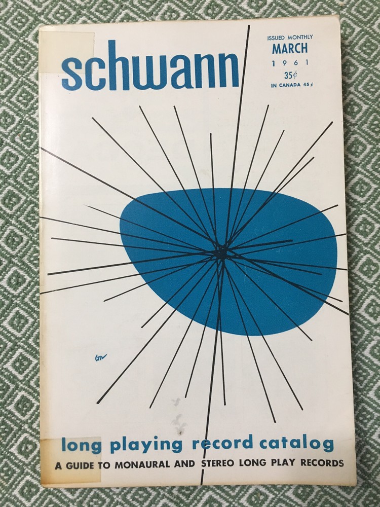 Schwann Long Playing Record Catalog. March, 1961 issue