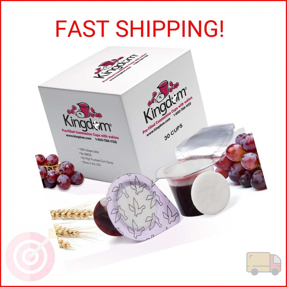 Kingdom Prefilled Communion Cups with Wafers - 30 Count