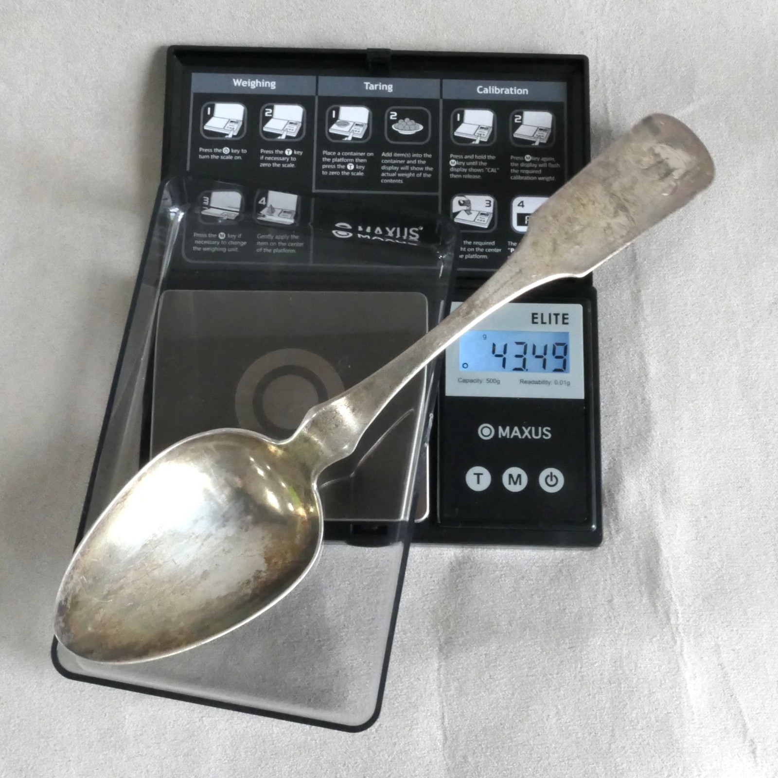 American Coin Silver Spoon TJ MEGEAR Boston MA 9” : 43.4g