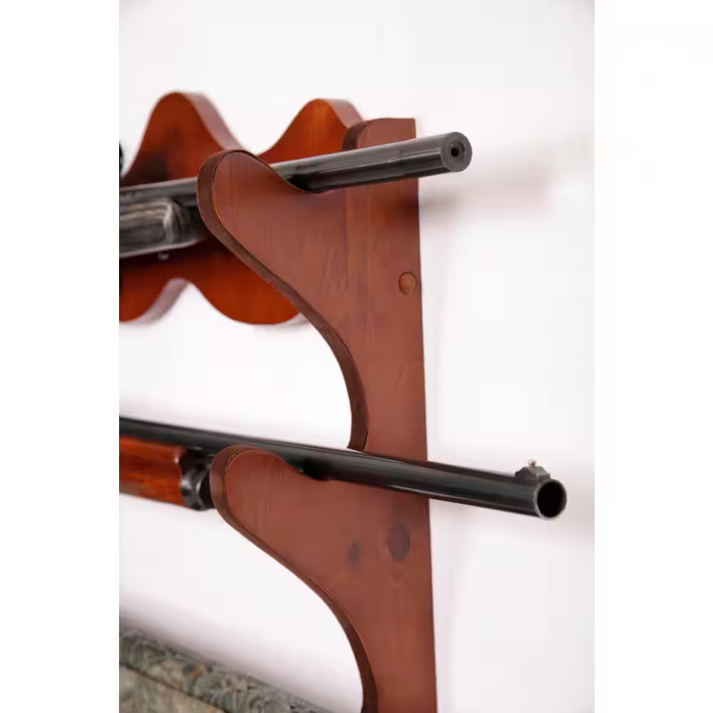 4 Gun Wall Rack with locking storage compartment Free Ship NEW