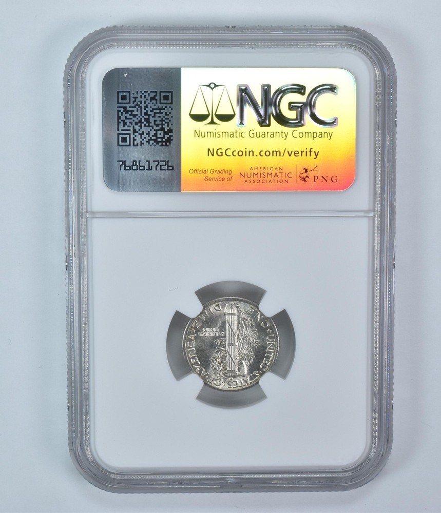 1938 Mercury Dime MS64 FB NGC Brown Label