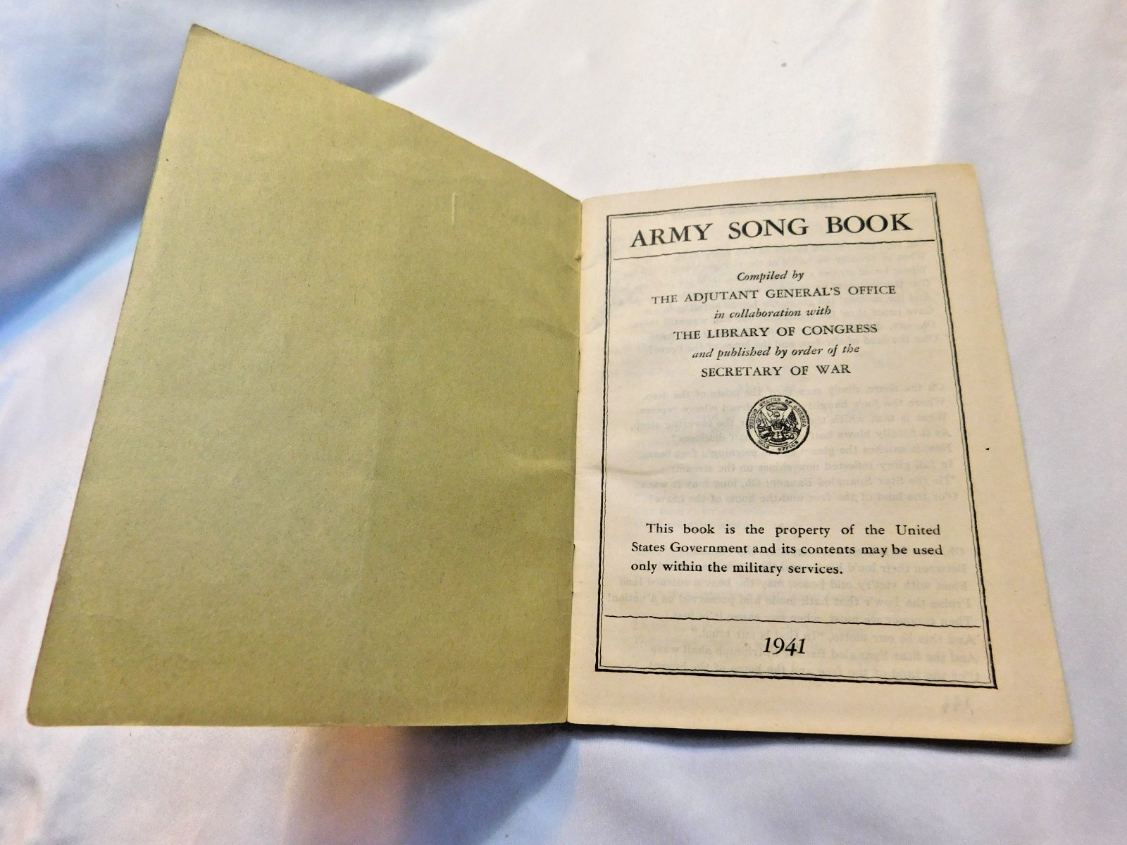 Vintage Army Song Book 1941 67 Songs with Lyrics
