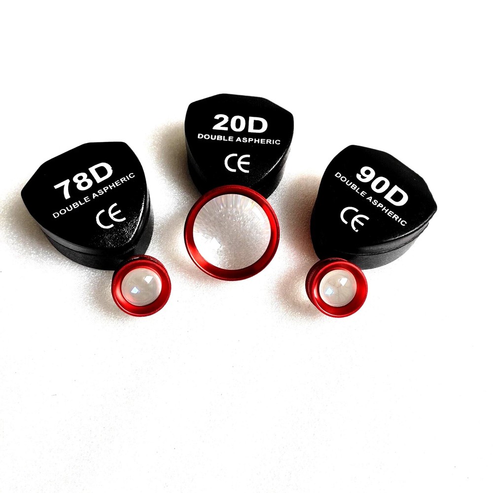 Double  Aspheric Lens Combo RED 20D 78D & 90D Lens For Optometry With Case