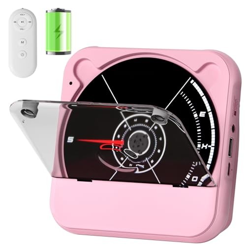 Portable CD Player with Bluetooth, Rechargeable Wireless Mini Desktop for Home
