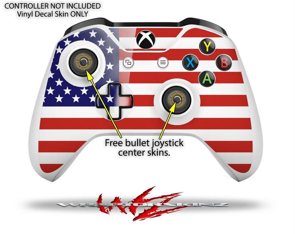 Skin XBOX One S Console Controller USA American Flag 01