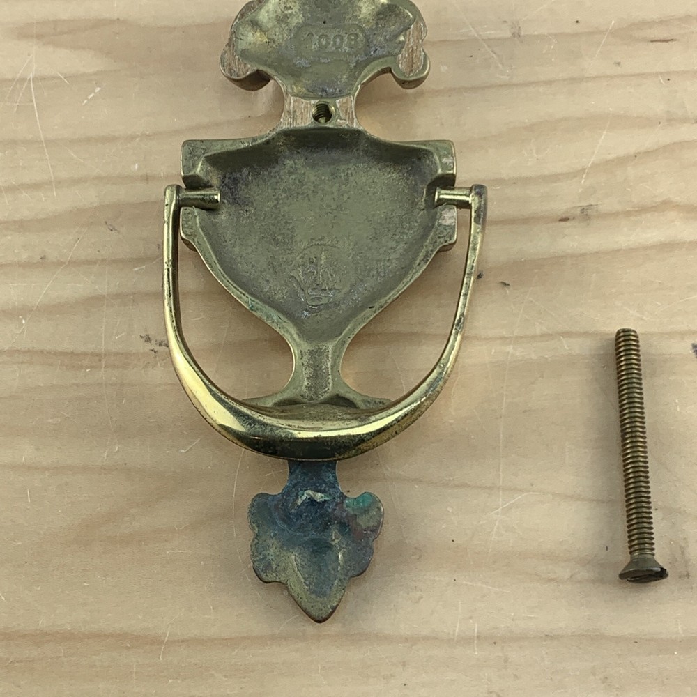 Vintage Ornate Solid Brass Door Knocker 7'' High.