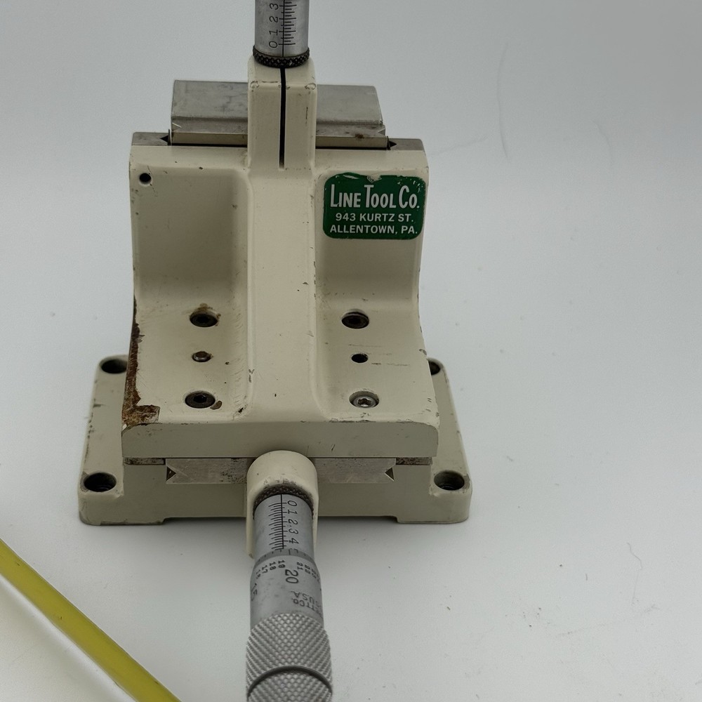 Line Tool Co. 2 Axis Linear Stage w 2 Starrett Micrometers