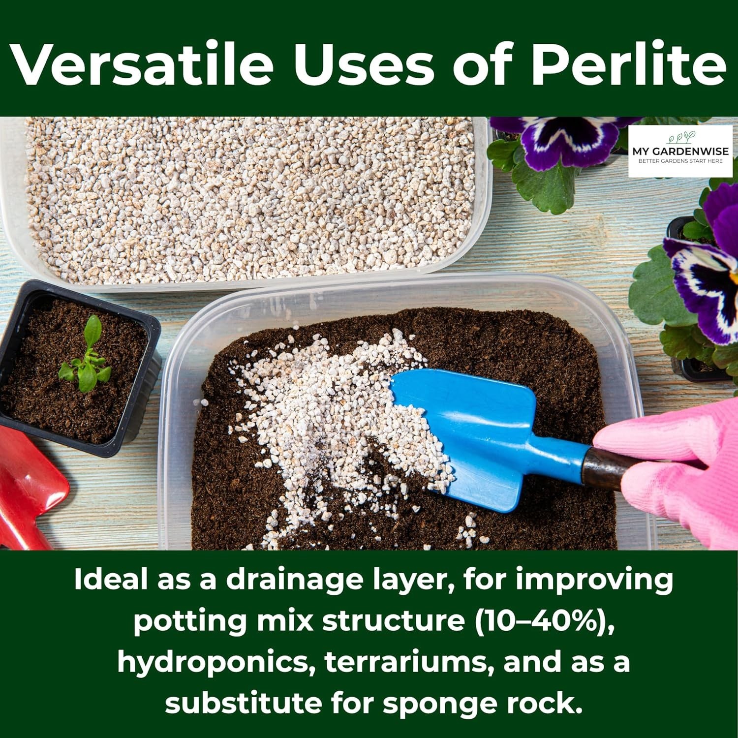 Coarse Horticultural Perlite|Chunky Organic Soil Amendment - Drainage & Aeration