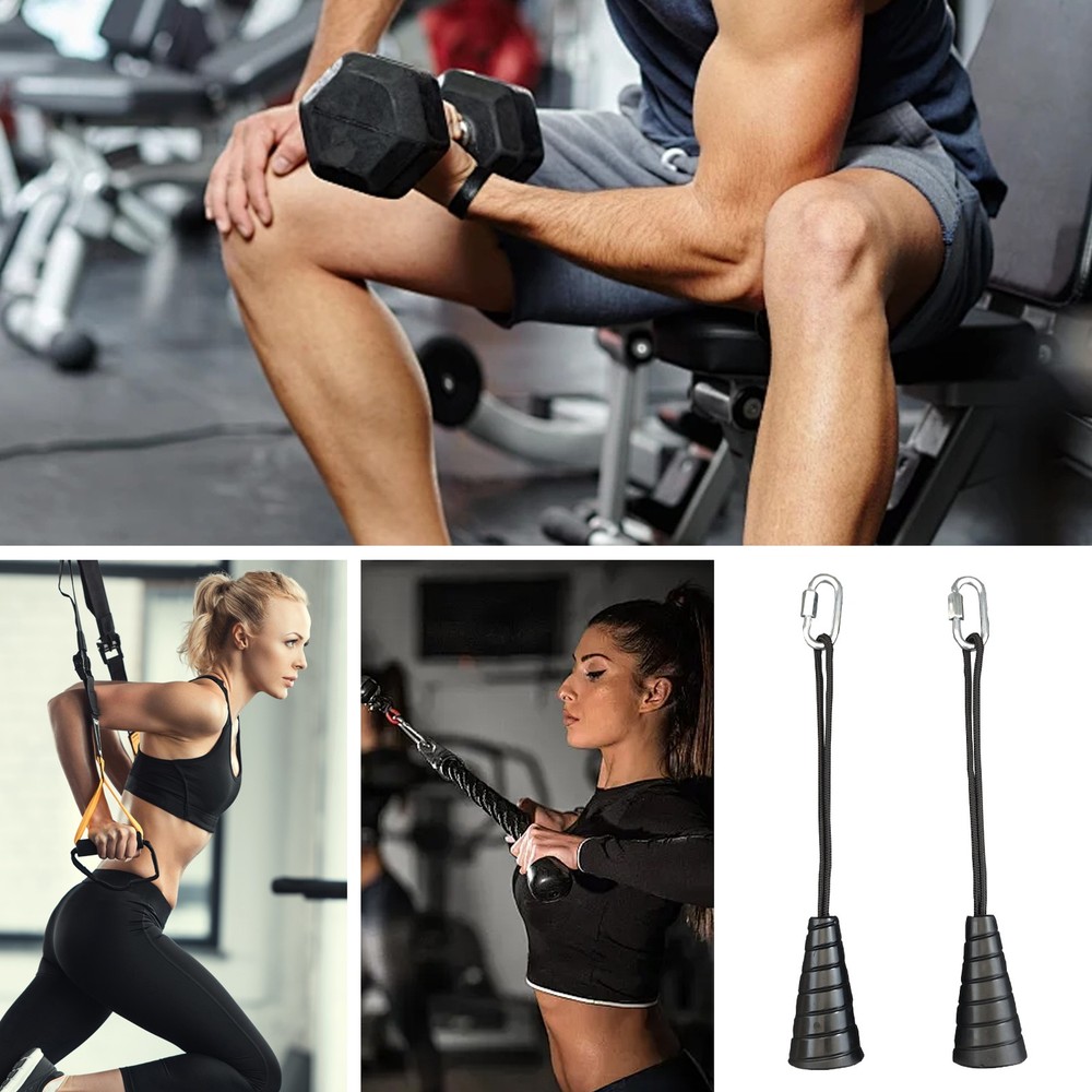 2X Exercise Tricep Rope Cable Attachment Tricep Rope Gym Press Down Pull Cord
