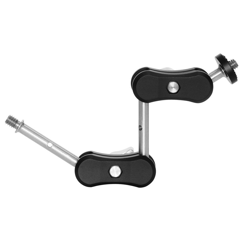 3Pod Adjustable Articulating Magic Arm with Double 1/4"x20 Threads, Black/Silver