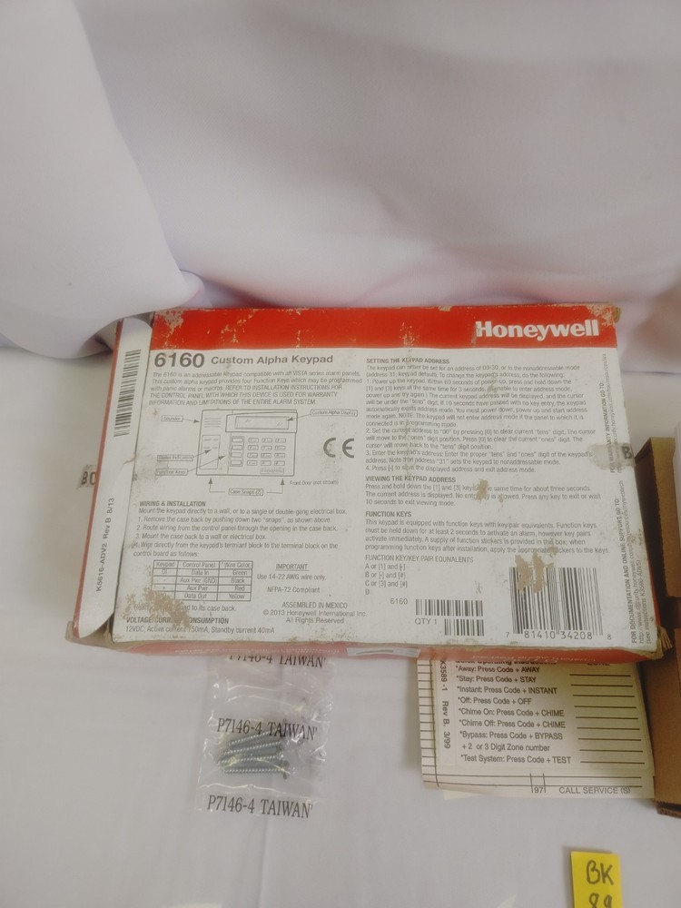 Honeywell 6160 Custom Alpha Keypad