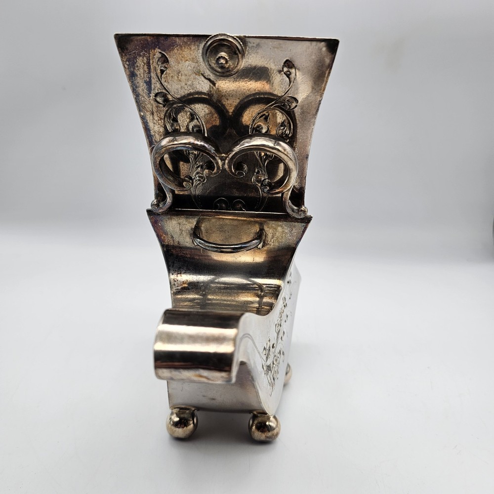 Antique James Dixon & Sons Silverplate Sugar Shuttle EPBM Bugle Backstamp