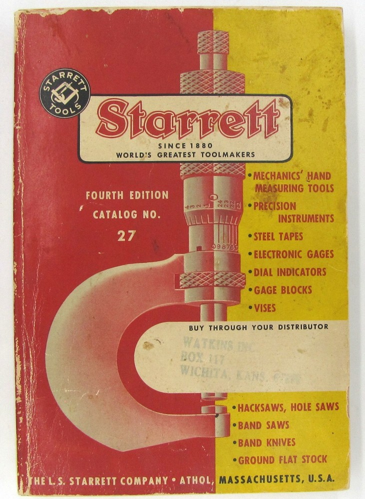 Vintage 1967 Starrett Catalog Tools Gauges Instruments Indicators Precision
