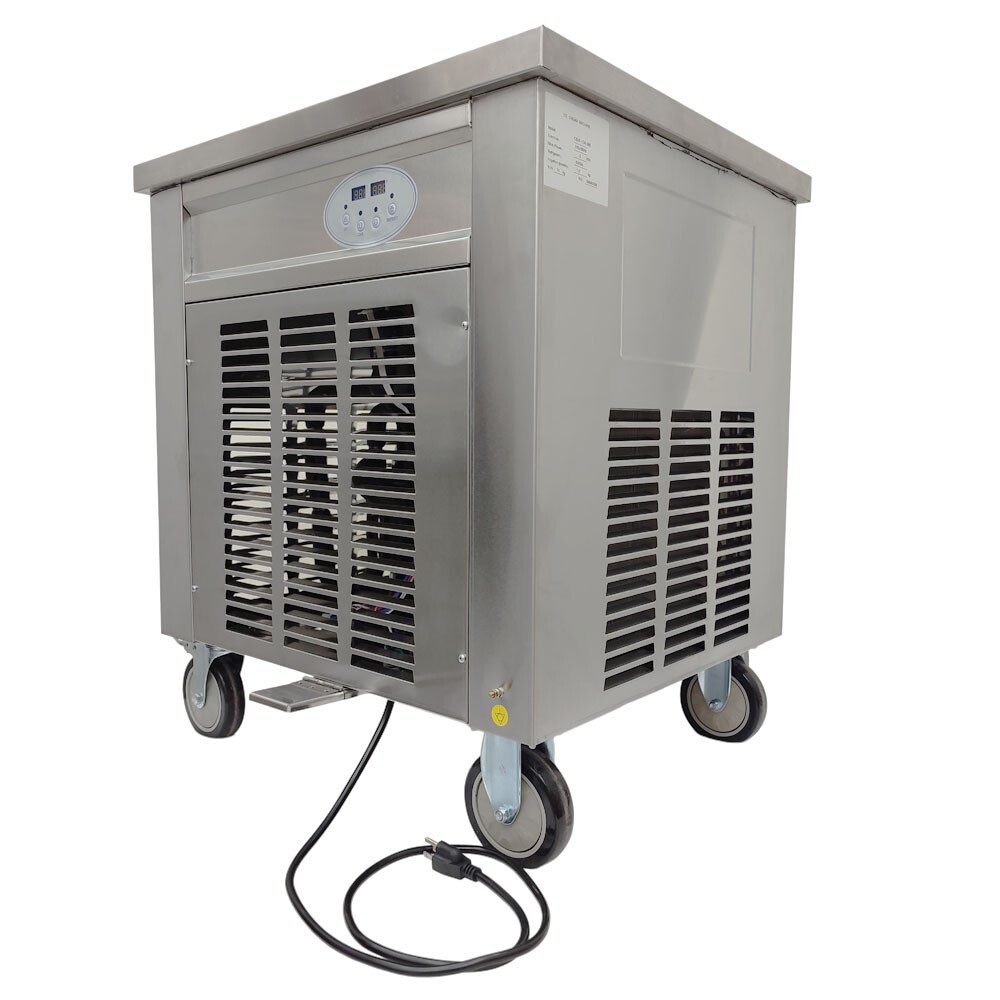 19*19in 110V Commercial Square Rolled Ice Cream Maker Frozen Yogurt Machine