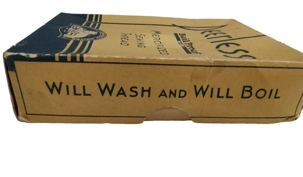 Empty Peerless Mercerized Sewing Thread Box Circa 1940s Display BOX ONLY Vintage