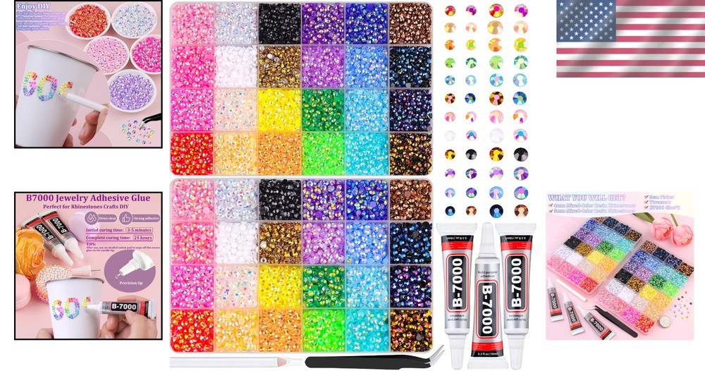 Bedazzler Kit with 24500 Flatback Rhinestones