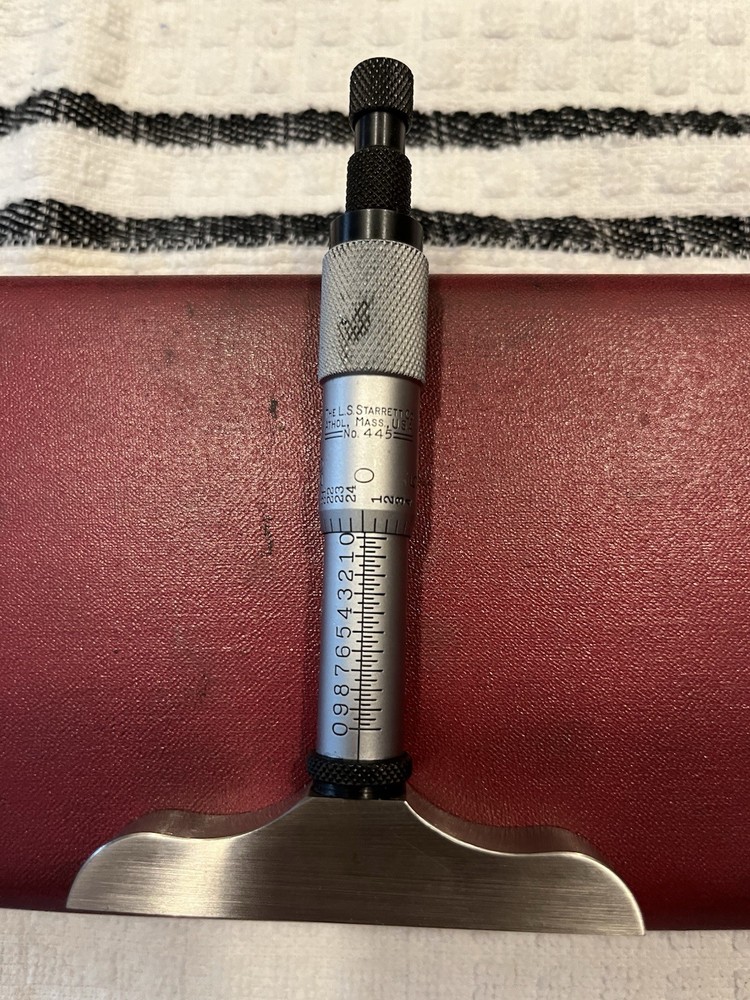 STARRETT 445AZ-3RL MICROMETER DEPTH GAGE 0-3"