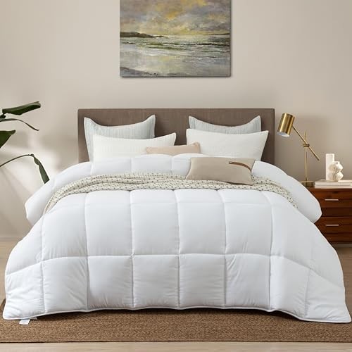 Down Alternative Comforter Duvet Inserts Queen Size Queen-90x90 Solid White