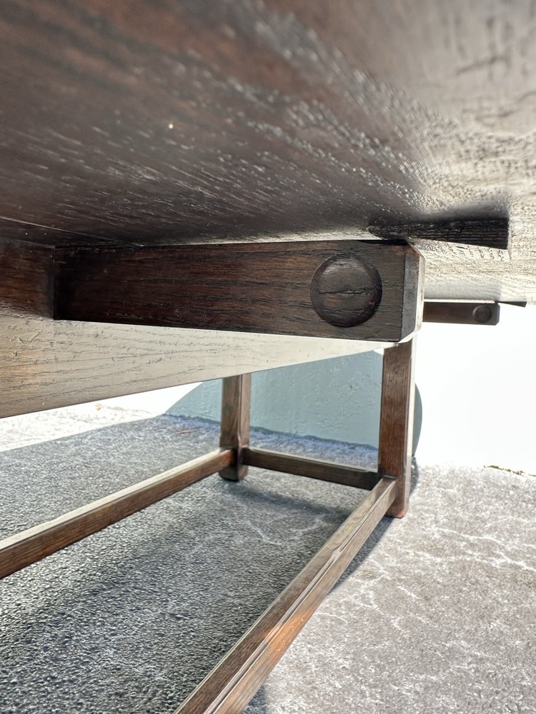 Vintage Cushman Classics Drop-Leaf Oval Coffee Table – Solid Oak