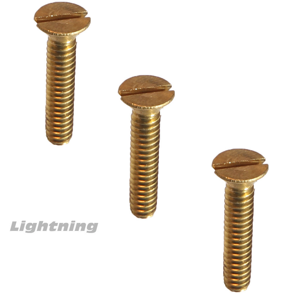 Flat Head Slotted Machine Screws Solid Brass #10-24 x 3/4" Qty 25