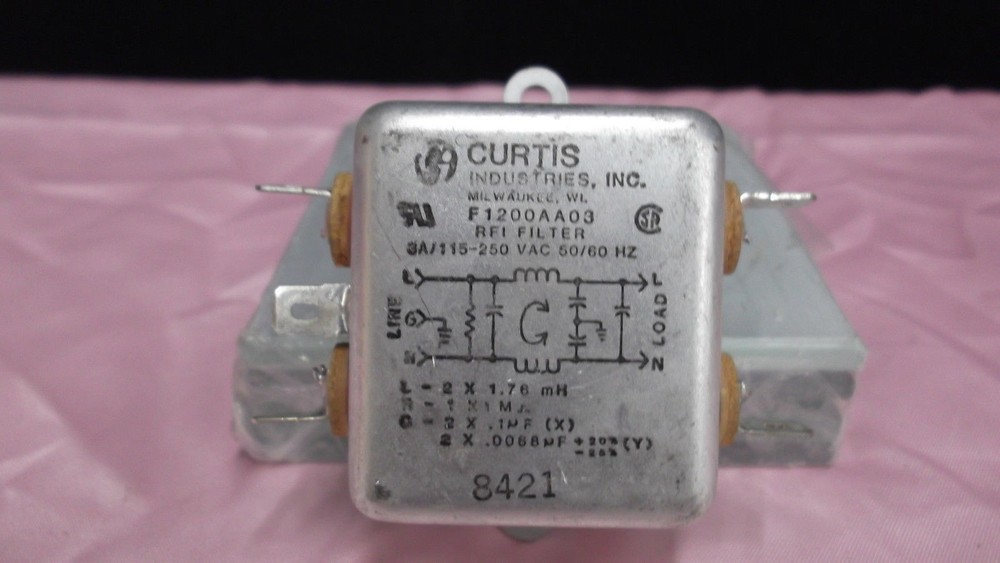 RFI POWER LINE FILTER CURTIS MODEL#  F1200AA03