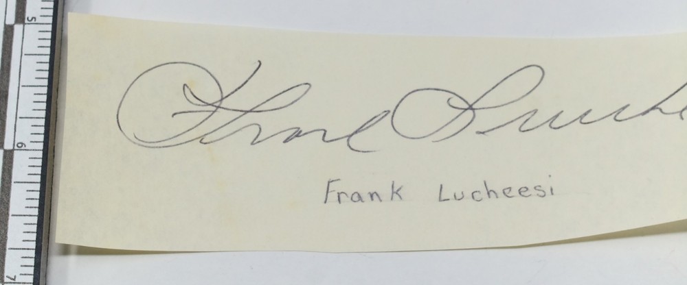 Frank Lucchesi cut autograph