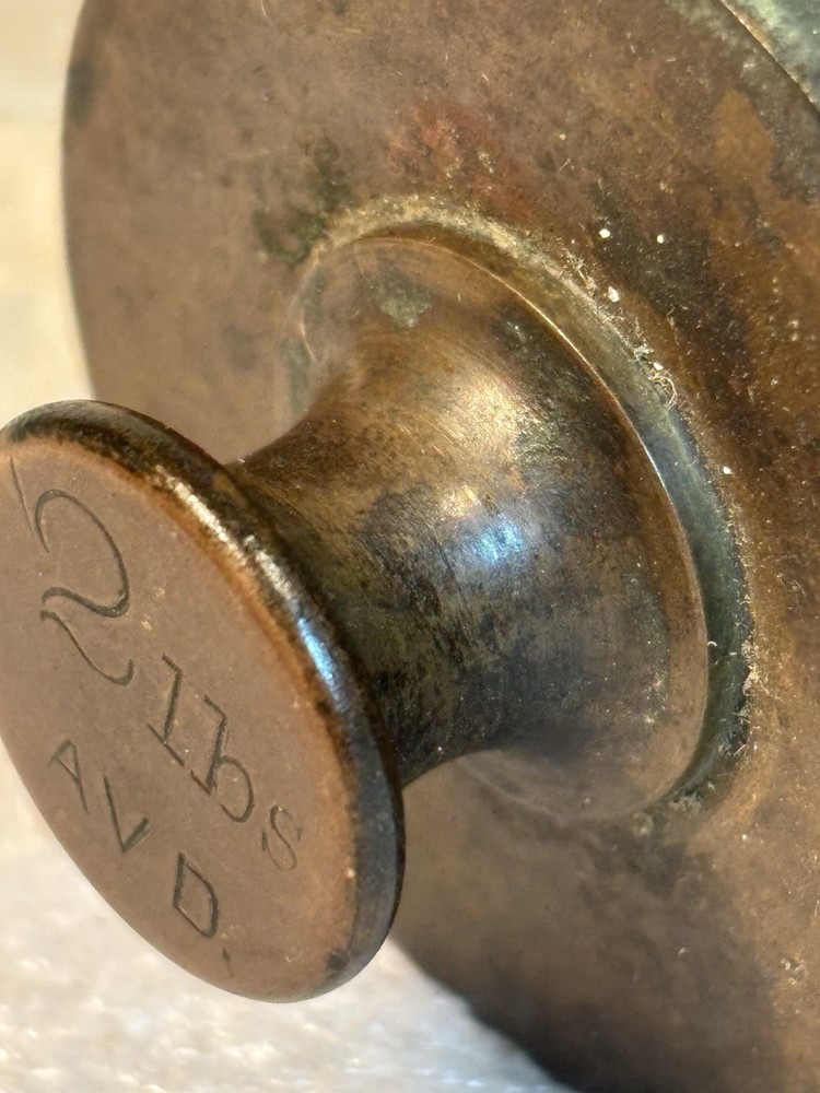 AVD W & T Avery - England Solid Brass 2lb. Vintage Scale Weight