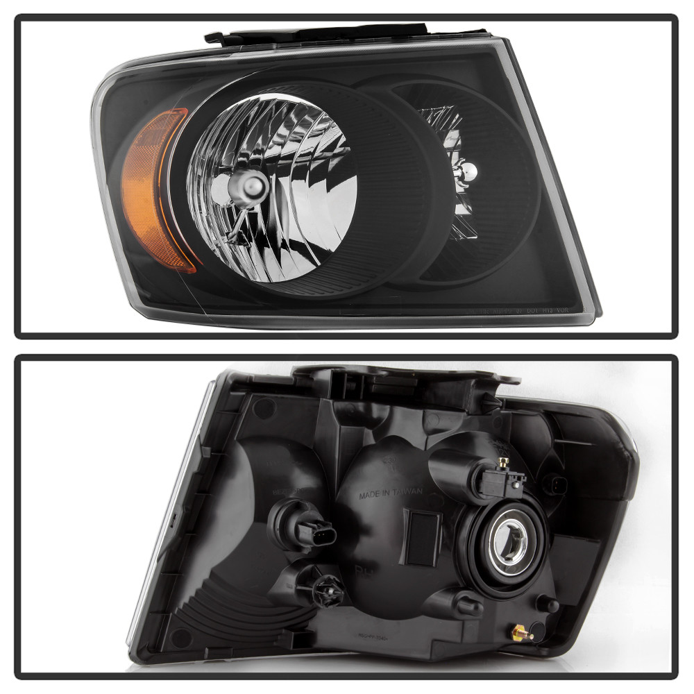 Black 2007-2009 Dodge Durango Headlights Headlamps Replacement 07-09 Left+Right