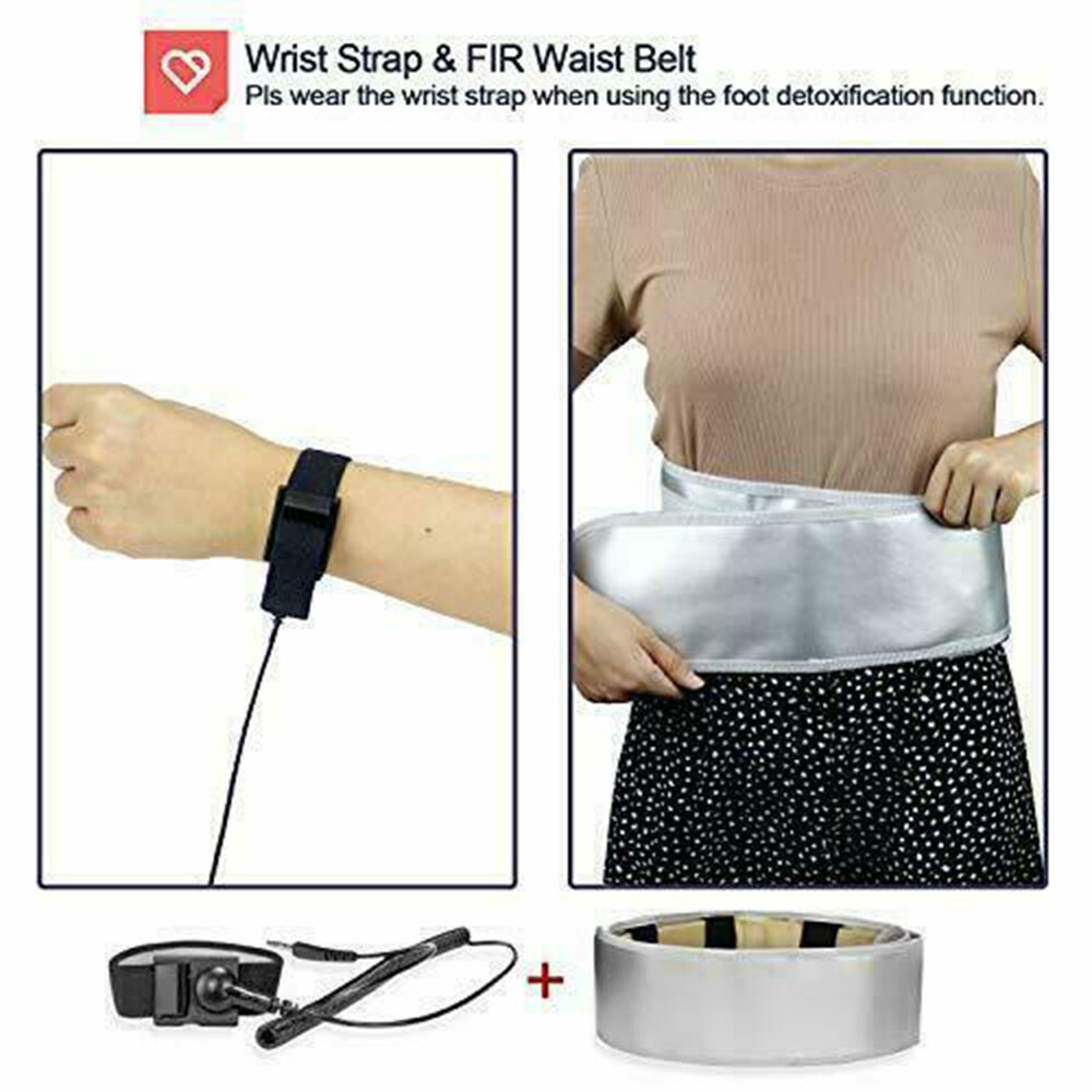 Portable Ionic Detox Foot Bath Spa Machine Kit Ion Aqua Cleanse With Hand Belt