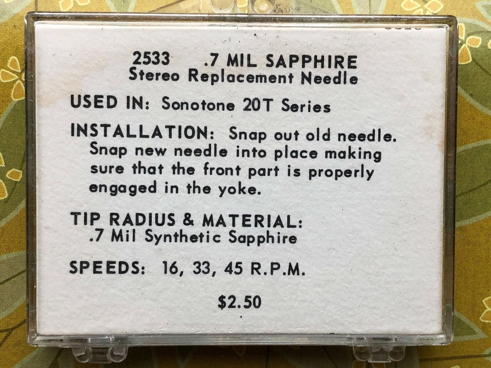 Phonograph Needle 2533