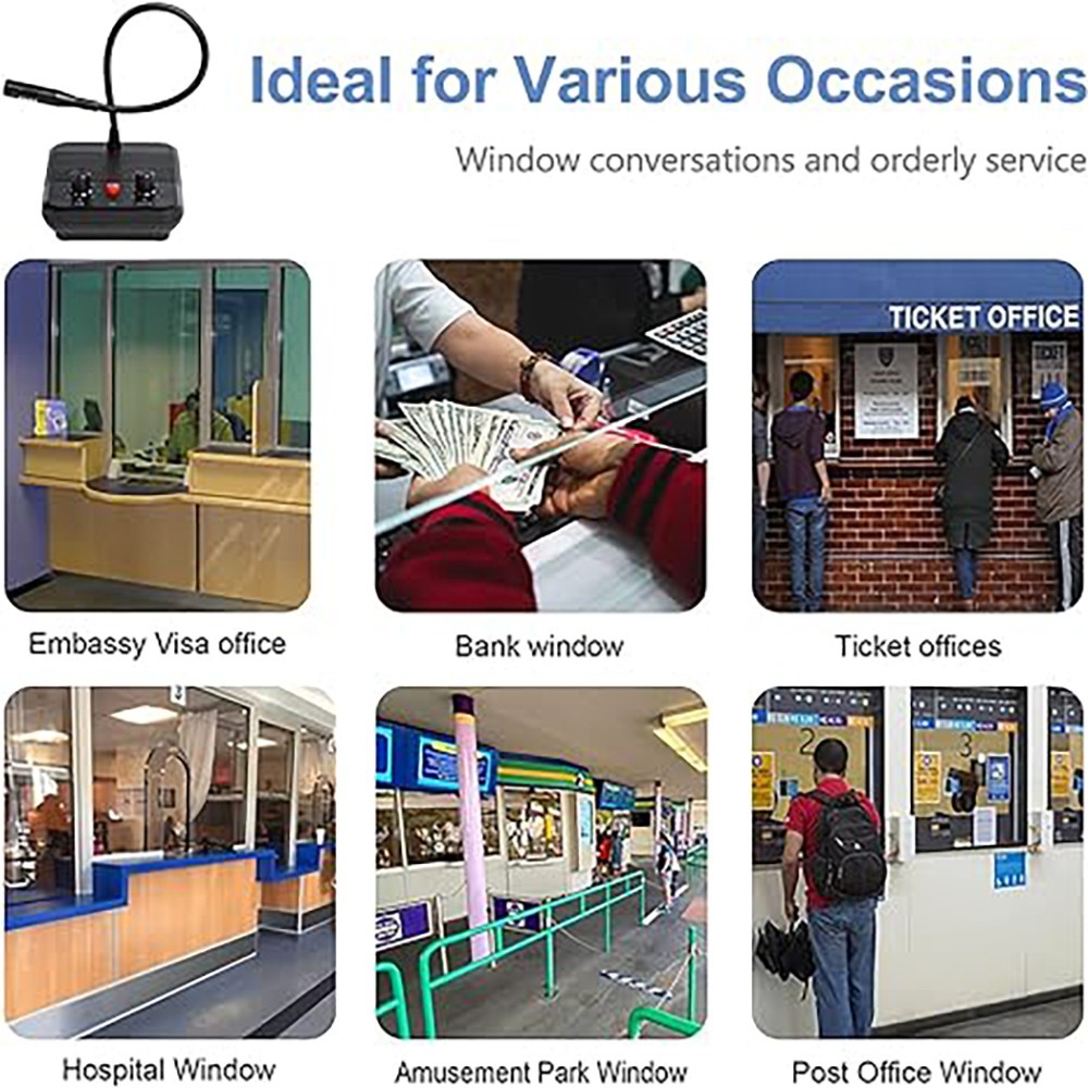 Counter Window Intercom Dual-Way Intercommunication Speaker for Bank Office