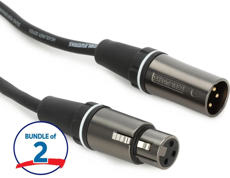 Gator Cableworks Headliner Series Microphone Cable - 6 foot (2-pack)