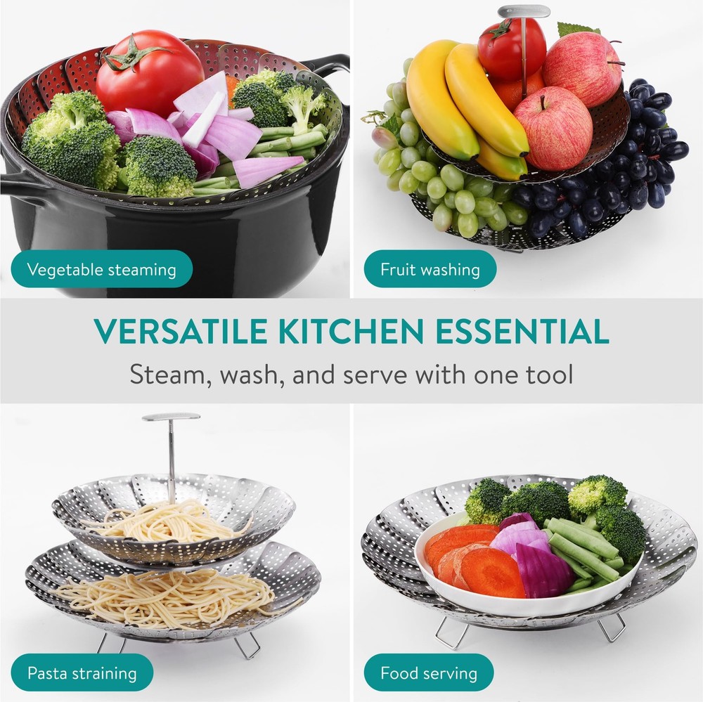 Vegetable Steamer Basket, 2 Tiered