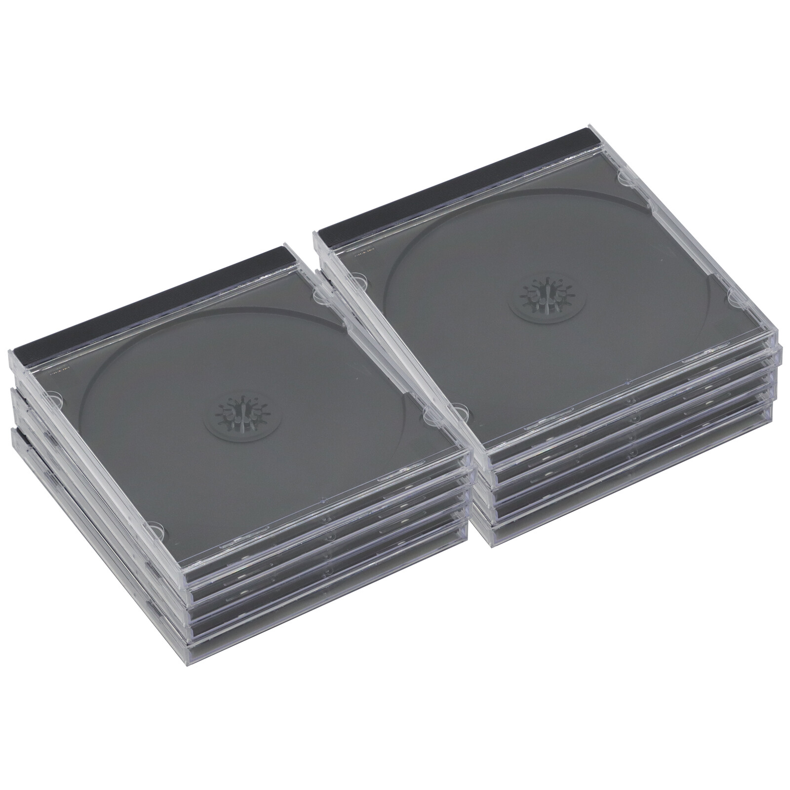 Lots Standard Clear Single CD Jewel Storage Cases 1- Disc Assembled Black Tray