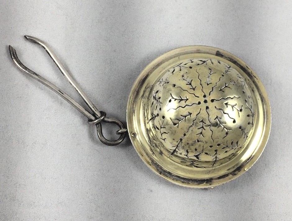 French Sterling Tea Strainer 1 7/8" diameter