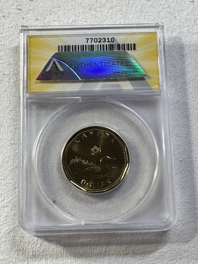 2013 Canada 1 Dollar Loonie Graded MS 66 by ANACS Double Die Reverse
