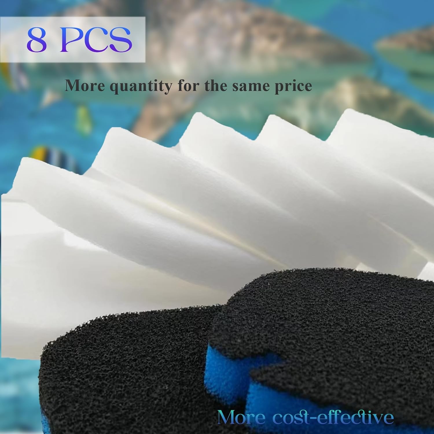 Replacement Canister Filter Regular (for 172/225/265 GPH), 2 Black + 6 White