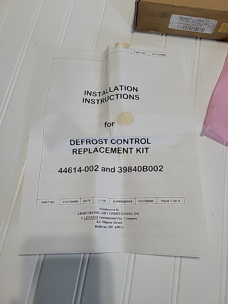 Lennox Armstrong Ducane Defrost Control Board 46K67