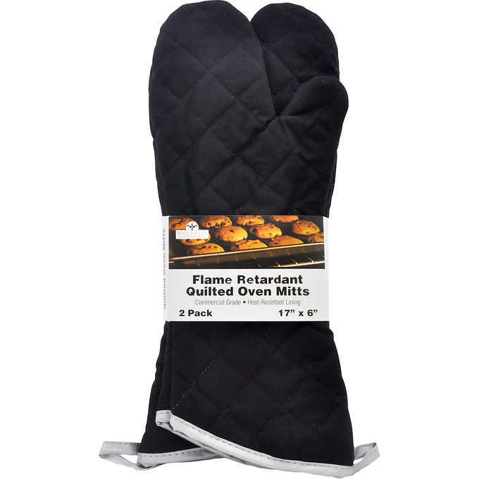 Nouvelle Legende Flame Retardant Oven Mitt, Black, 2 Count