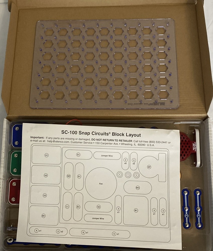 ELENCO Snap Circuits Jr 100 Experiments Electronics Discovery Kit Complete SC100