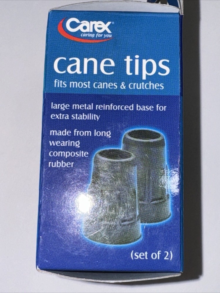 Carex Black Cane Tips 1" 2ct