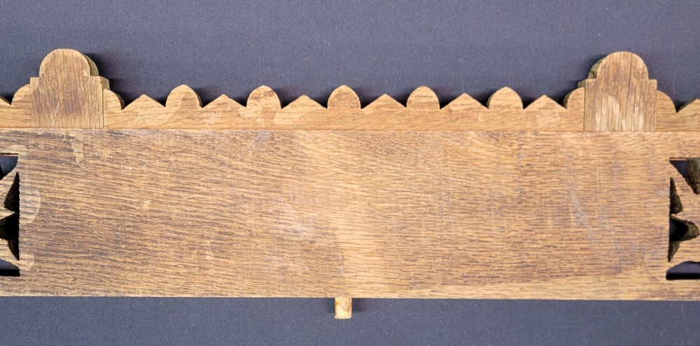 Antique Real Oak Wood Rectangular Dresser Topper Header