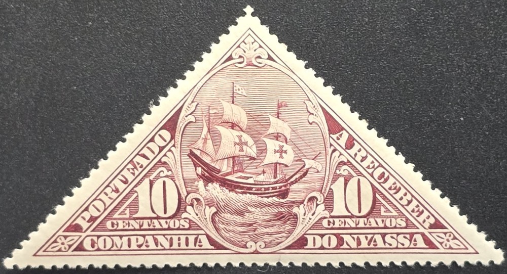 Nyassa - 1901 Scott J10 Sailing Ship Postage Due Triangular - Stamp