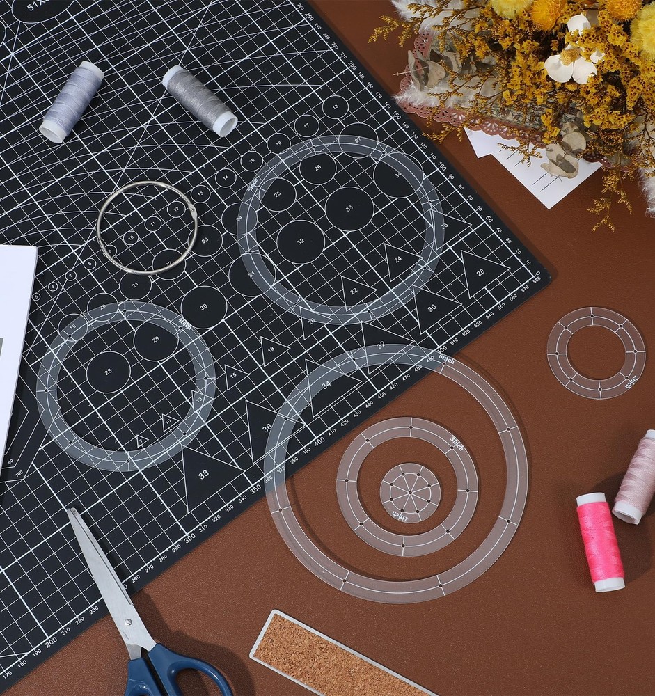 6Pcs Circle Templates for Quilting, Acrylic Circle Stencils for Patchwork DIY...