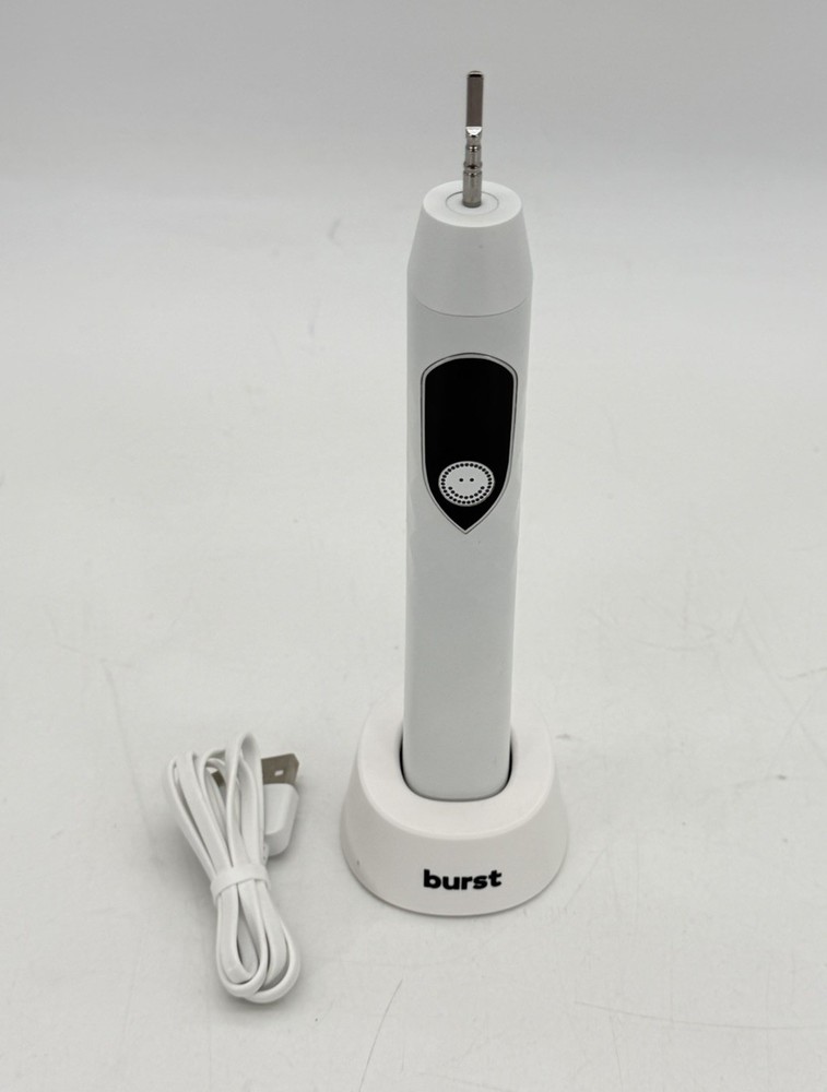 Burst Pro Sonic Electric Toothbrush White Rechargeable Replacement W/ Base