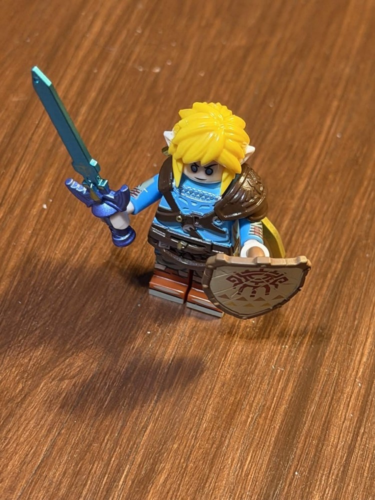 Link Blue Tunic BOTW Custom Minifigure Bricks Toy