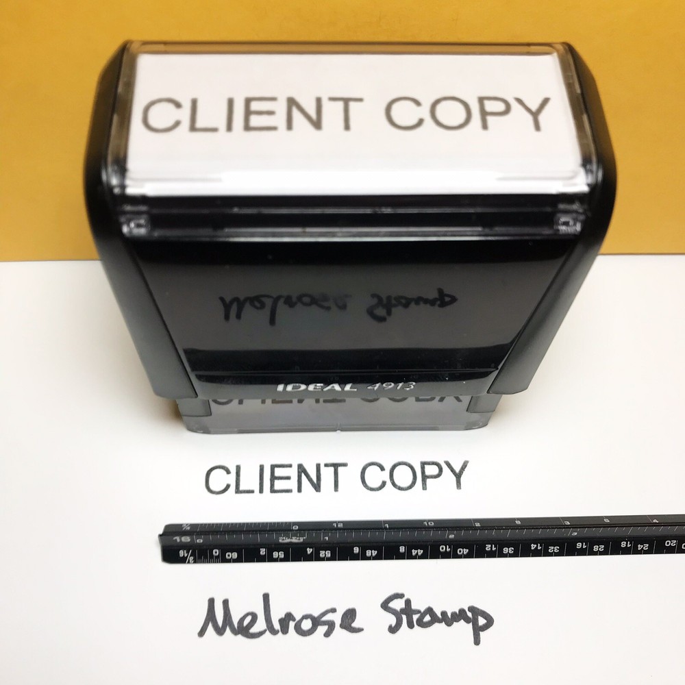 Client Copy Rubber Stamp Black Ink Self Inking Ideal 4913