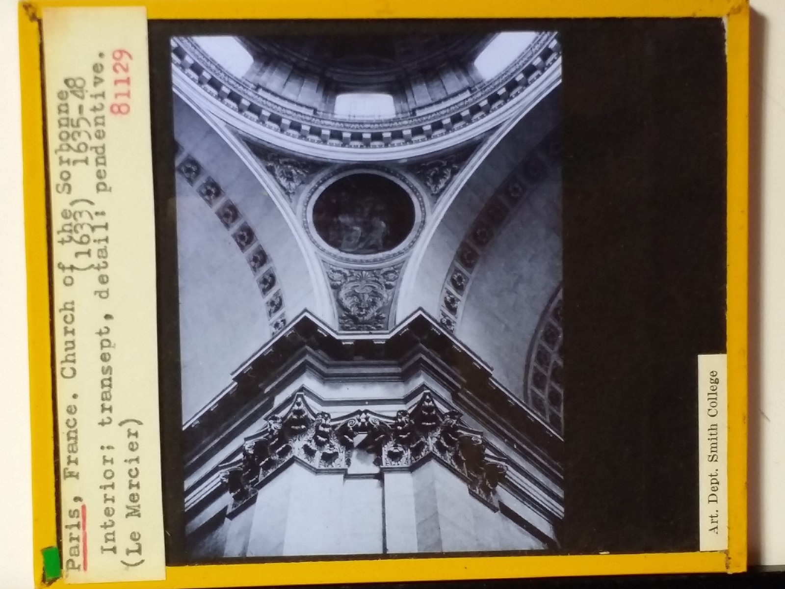 Pendentive, Church of the Sorbonne, Paris, France, Magic Lantern Glass Slide