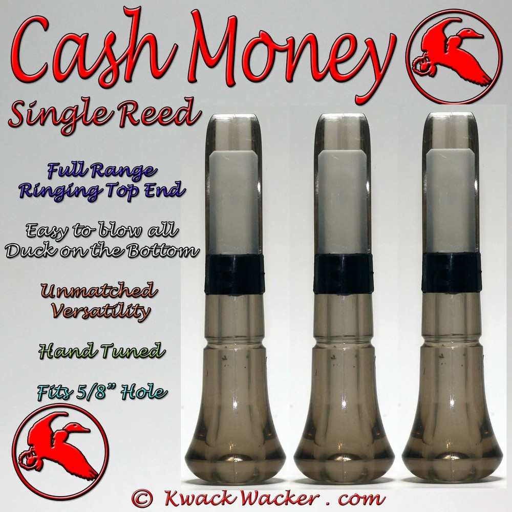 Duck call Inserts Kwack Wacker Cash Money Single Reed 3 Pack