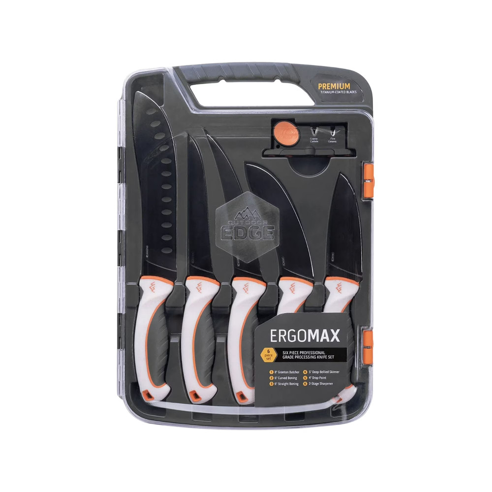 OUTDOOR EDGE ErgoMax 6-Piece Professional Game Processing Knife Set | Caping & B